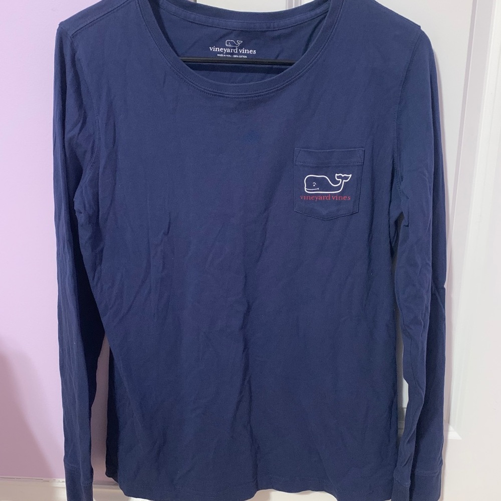 Blue Vineyard Vines Long Sleeve Holiday Shirt